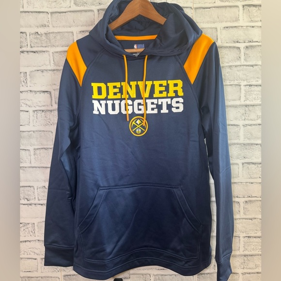 NWOT! Men’s NBA Denver Nuggets basketball blue hoodie sweatshirt Large - Picture 1 of 4
